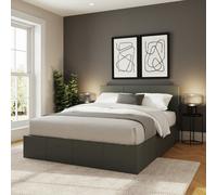 GFW Side Lift Double Faux Leather Ottoman Bed - Grey