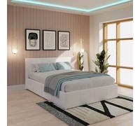 Side Lift Ottoman Storage Bed GFW White Double