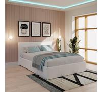 Side Lift Ottoman Storage Bed GFW White Double