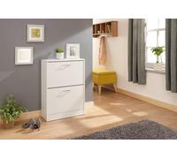 GFW Stirling Two Tier Shoe Cabinet in White GFW White