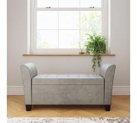 GFW Verona Chenille Diamante Window Seat in Grey GFW Grey