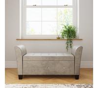 GFW Verona Silver Diamante Window Seat - Size: 41 x 107 x 56cm - Wilko