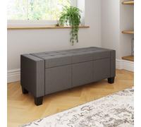 GFW Verona Crushed Velvet Storage Ottoman Bench in Dark Grey GFW Dark Grey