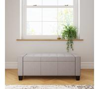 GFW Verona Crushed Velvet Storage Ottoman Bench in Mid Grey GFW Mid Grey