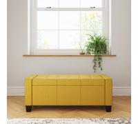 GFW Verona Crushed Velvet Storage Ottoman Bench in Mustard GFW Mustard