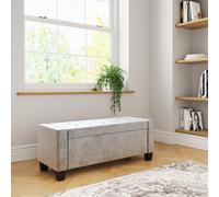 GFW Verona Crushed Velvet Storage Ottoman Bench in Silver GFW Silver