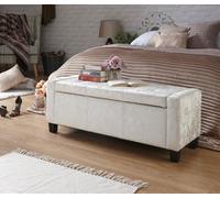 Gfw Verona Crushed Velvet Storage Ottoman Bench Oyster