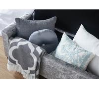 Verona Window Seat Grey Crushed Velvet, Grey