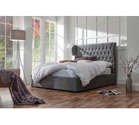 GFW Dakota Kingsize Fabric End Lift Ottoman Bed - Pewter