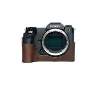 GFX 100S Case, Zakao Handmade Genuine Real Leather Half Camera Case Bag Cover for Fuji Fujifilm GFX 100S Bottom Opening Version With Hand Strap (Coffee)