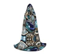 GFXEDSAH Abalone Nacre Print Hooded Cloak,Medieval Cape With Comfortable Hood,Perfect For Role Play And Parties