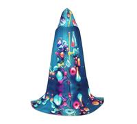GFXEDSAH Abstract Science Chemistry Illustration 3d Print Hooded Cloak,Medieval Cape With Comfortable Hood,Perfect For Role Play And Parties