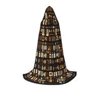 GFXEDSAH African Mud Cloth Tribal Print Hooded Cloak,Medieval Cape With Comfortable Hood,Perfect For Role Play And Parties