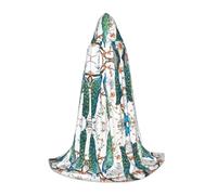 GFXEDSAH Beautiful Peacock Flowers Print Hooded Cloak,Medieval Cape With Comfortable Hood,Perfect For Role Play And Parties