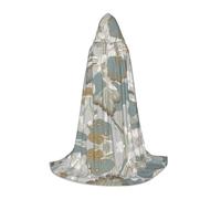 GFXEDSAH Black Lily Pads Print Hooded Cloak,Medieval Cape With Comfortable Hood,Perfect For Role Play And Parties