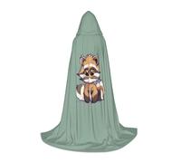 GFXEDSAH Cartoon Cute Raccoon Print Hooded Cloak,Medieval Cape With Comfortable Hood,Perfect For Role Play And Parties