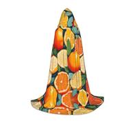GFXEDSAH Citrus Fruit Pattern Print Hooded Cloak,Medieval Cape With Comfortable Hood,Perfect For Role Play And Parties