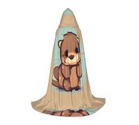 GFXEDSAH Cute Otter Print Hooded Cloak,Medieval Cape With Comfortable Hood,Perfect For Role Play And Parties