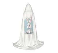 GFXEDSAH Cute White Rabbit Print Print Hooded Cloak,Medieval Cape With Comfortable Hood,Perfect For Role Play And Parties