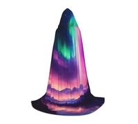 GFXEDSAH Dark Northern Lights Print Hooded Cloak,Medieval Cape With Comfortable Hood,Perfect For Role Play And Parties