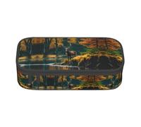 GFXEDSAH Deer Bear Moose Print Stylish and Functional Pencil Bags,Small But Spacious,Ideal for Travel Or Daily Use