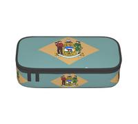 GFXEDSAH Flag of Delaware Print Stylish and Functional Pencil Bags,Small But Spacious,Ideal for Travel Or Daily Use