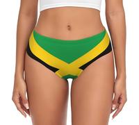 GFXEDSAH Flag Of Jamaica Print Moisture Wicking Panties,Brief Panties For Women,Soft Cotton Blend Panties For Ladies Black