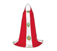 GFXEDSAH Flag Of Peru Print Hooded Cloak,Medieval Cape With Comfortable Hood,Perfect For Role Play And Parties