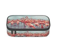 GFXEDSAH Flock of Red Flamingos On The Beach Print Stylish and Functional Pencil Bags,Small But Spacious,Ideal for Travel Or Daily Use