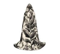 GFXEDSAH Floral Herbs Botanical Pattern Print Hooded Cloak,Medieval Cape With Comfortable Hood,Perfect For Role Play And Parties