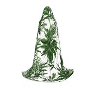 GFXEDSAH Flowering Herbs And Herbaceous Plants Print Hooded Cloak,Medieval Cape With Comfortable Hood,Perfect For Role Play And Parties