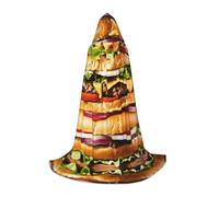 GFXEDSAH Food Pattern Funny Print Hooded Cloak,Medieval Cape With Comfortable Hood,Perfect For Role Play And Parties