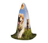 GFXEDSAH Fun Dogs Print Hooded Cloak,Medieval Cape With Comfortable Hood,Perfect For Role Play And Parties