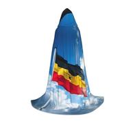 GFXEDSAH Germany Flag Print Hooded Cloak,Medieval Cape With Comfortable Hood,Perfect For Role Play And Parties