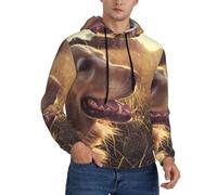 GFXEDSAH Golden Retriever Print Essential Sweatshirt For Men,Pullover With Kangaroo Pocket,For Spring,Fall And Winter
