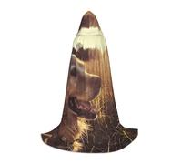 GFXEDSAH Golden Retriever Print Hooded Cloak,Medieval Cape With Comfortable Hood,Perfect For Role Play And Parties
