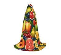 GFXEDSAH Healthy Food Print Hooded Cloak,Medieval Cape With Comfortable Hood,Perfect For Role Play And Parties