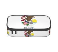 GFXEDSAH Illinois State Flag Print Stylish and Functional Pencil Bags,Small But Spacious,Ideal for Travel Or Daily Use