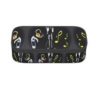 GFXEDSAH Microphone with Music Notes Print Stylish and Functional Pencil Bags,Small But Spacious,Ideal for Travel Or Daily Use