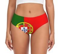 GFXEDSAH Portuguese Flag Print Moisture Wicking Panties,Brief Panties For Women,Soft Cotton Blend Panties For Ladies Black