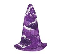 GFXEDSAH Purple Mountain Print Hooded Cloak,Medieval Cape With Comfortable Hood,Perfect For Role Play And Parties