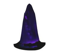 GFXEDSAH Purple Starry Sky Print Hooded Cloak,Medieval Cape With Comfortable Hood,Perfect For Role Play And Parties
