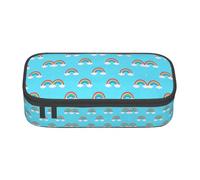 GFXEDSAH Rainbow Clouds Raindrop Print Stylish and Functional Pencil Bags,Small But Spacious,Ideal for Travel Or Daily Use