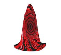GFXEDSAH Red Flower Vortex Spiral Print Hooded Cloak,Medieval Cape With Comfortable Hood,Perfect For Role Play And Parties