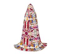 GFXEDSAH School Newspaper In English Print Hooded Cloak,Medieval Cape With Comfortable Hood,Perfect For Role Play And Parties