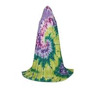 GFXEDSAH Tie Dye Hippies Print Hooded Cloak,Medieval Cape With Comfortable Hood,Perfect For Role Play And Parties