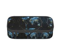 GFXEDSAH Time Zone Map Print Stylish and Functional Pencil Bags,Small But Spacious,Ideal for Travel Or Daily Use