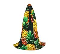 GFXEDSAH Tropical Fruit Pineapples Print Hooded Cloak,Medieval Cape With Comfortable Hood,Perfect For Role Play And Parties