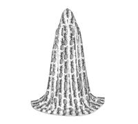 GFXEDSAH Tropical Theme Pineapple Fruit Pattern Print Hooded Cloak,Medieval Cape With Comfortable Hood,Perfect For Role Play And Parties
