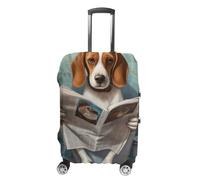 GFXEZZLH Beagle Sitting on The Toilet and Reading NewspaperLuggage Case CoverM(22-24inch)